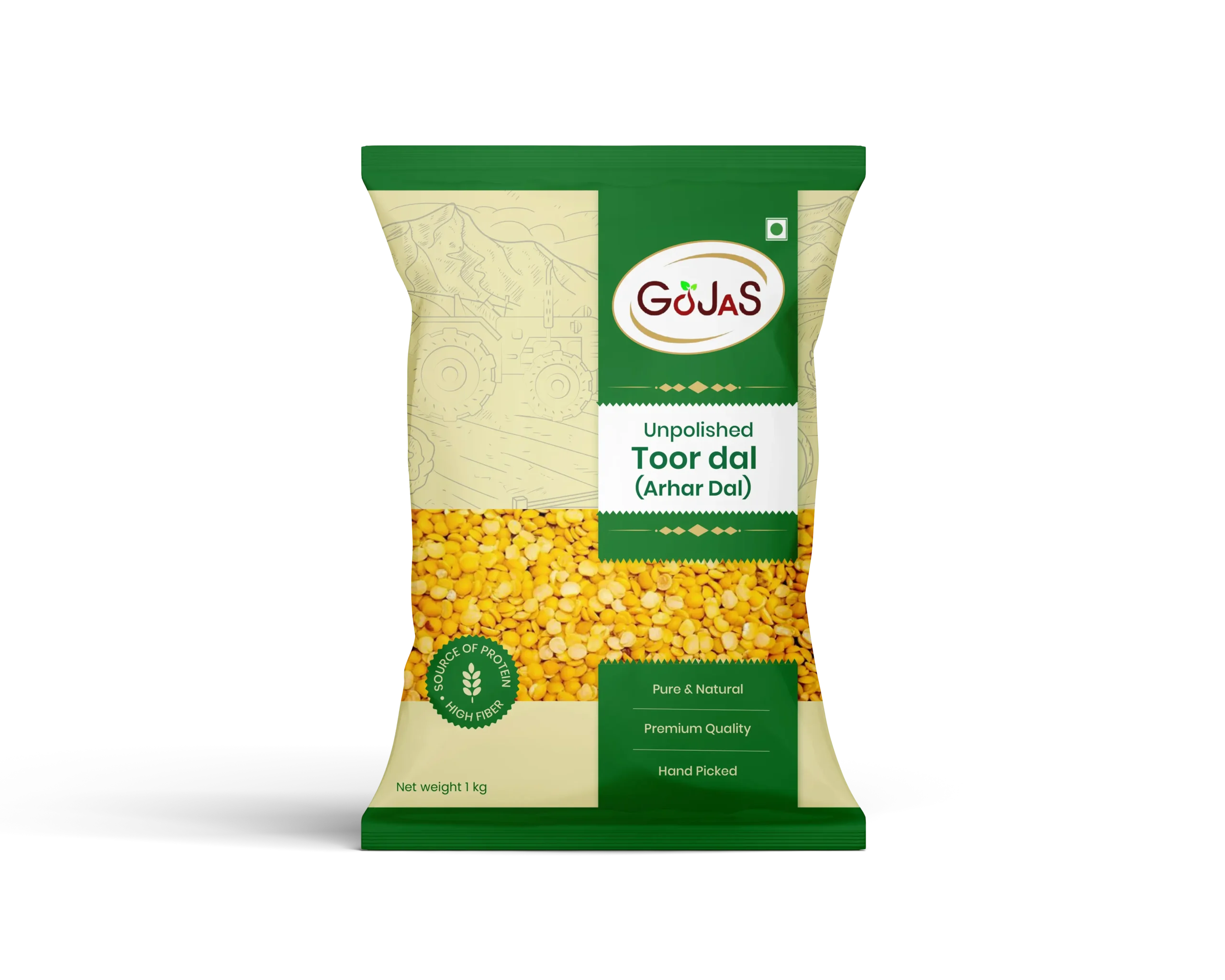 Gojas Toor Dal Sachet Bag Front
